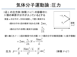 気体分子運動論：圧力