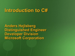 Introduction to C# - Ecma International