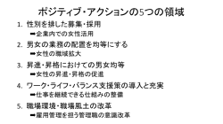 ポジティブ・アクションの5つの領域