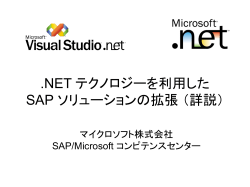 .NET テクノロジーを利用した SAP ソリューションの拡張