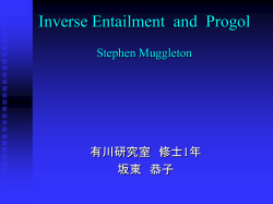 Inverse entailment and Prolog Stephen Muggleton