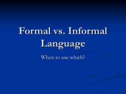 Formal vs. Informal Language