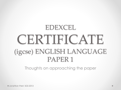 EDEXCEL CERTIFICATE (igcse) ENGLISH LANGUAGE PAPER