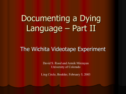 Documenting a Dying Language