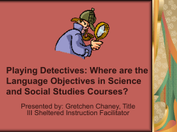 Playing Detectives: Where are the Language