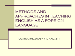 METHODS AND APPROACHES IN TEACHING A FOREIGN -