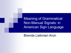 Meaning of Non-Manual Signals in American Sign