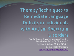 Therapy Techniques to Remediate Language Deficits