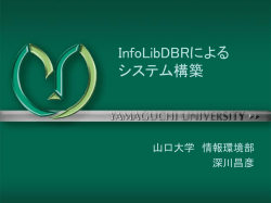 InfoLibDBRによる システム構築