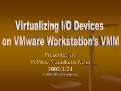 Virtualizing I/O Devices on VMware Workstation’s