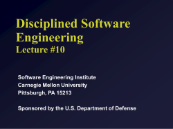 Disciplined Software Engineering Lecture #10