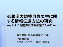地震防災用語に対する 住民意識調査