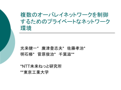複数のオーバレイネットワークを制御するためのプラ