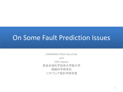 On some Fault Prediction Issues