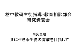 栃中教研生徒指導・教育相談部会 研究発表会