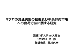 マグロの流通実態の把握及び中央卸売市場への出荷方法