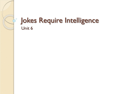 Jokes Require Intelligence