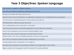 Year 3 Objectives: Spoken Language