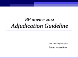 BP novice 2012 Adjudication Guideline