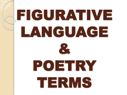 FIGURATIVE LANGUAGE & POETRY TERMS