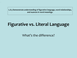Figurative vs. Literal Language