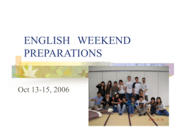 ENGLISH WEEKEND PREPARATIONS