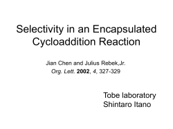 Selectivity in an Encapsulated Cycloaddition