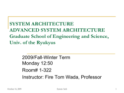 SYSTEM ARCHITECTURE ADVANCED SYSTEM ARCHITECTURE