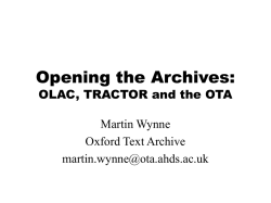 Opening the Archives