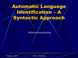 Automatic Language Identification