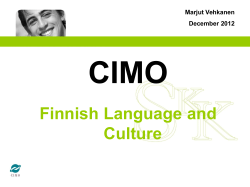 Finnish Language and Culture Support for