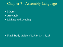 Chapter 7 - Assembly Language