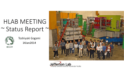 HLAB MEETING ~ Status Report