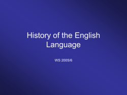 History of the English Language - uni
