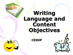 Writing Language and Content Objectives #2 -