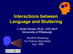 Interactions between Language and Stuttering