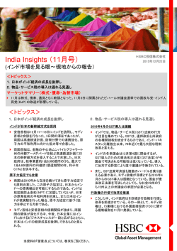 India Insights（11月号）インド市場を見る眼～現地からの報告