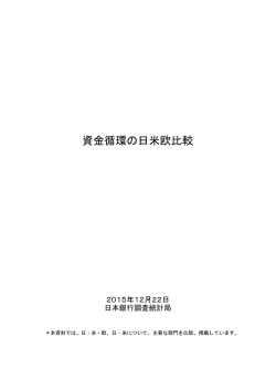 資金循環の日米欧比較（2015年第2四半期） [PDF 248KB]