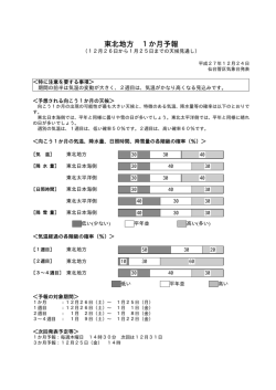 東北地方 1か月予報