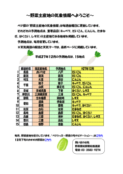 ～野菜主産地の気象情報へようこそ～