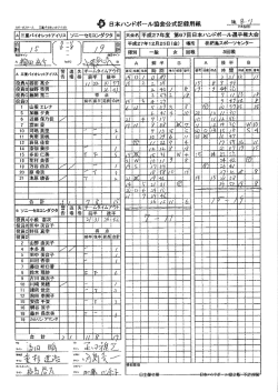 華 日本ハンドボール協套公式記録用紙