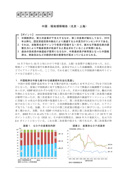 中国：現地視察報告（北京・上海）