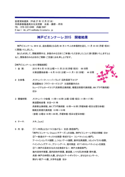 神戸ビエンナーレ 2015 開催結果