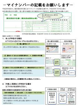 －マイナンバーの記載をお願いします－