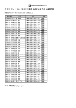 三重県 名張市 南古山 - 住所でポン！ ネットの電話帳 2012年版