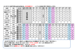 2016年1月出船スケジュール