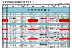 平成28年1月の予定表 - 多賀城市民スポーツクラブ