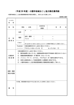 （平成 28 年度）小諸市地域おこし協力隊応募用紙