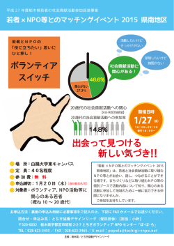若者&times;NPO等とのマッチングイベント2015 県南地区