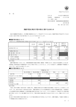 業績予想及び配当予想の修正に関するお知らせ